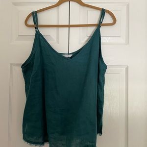 Garnet Hill Frayed edge linen cami.